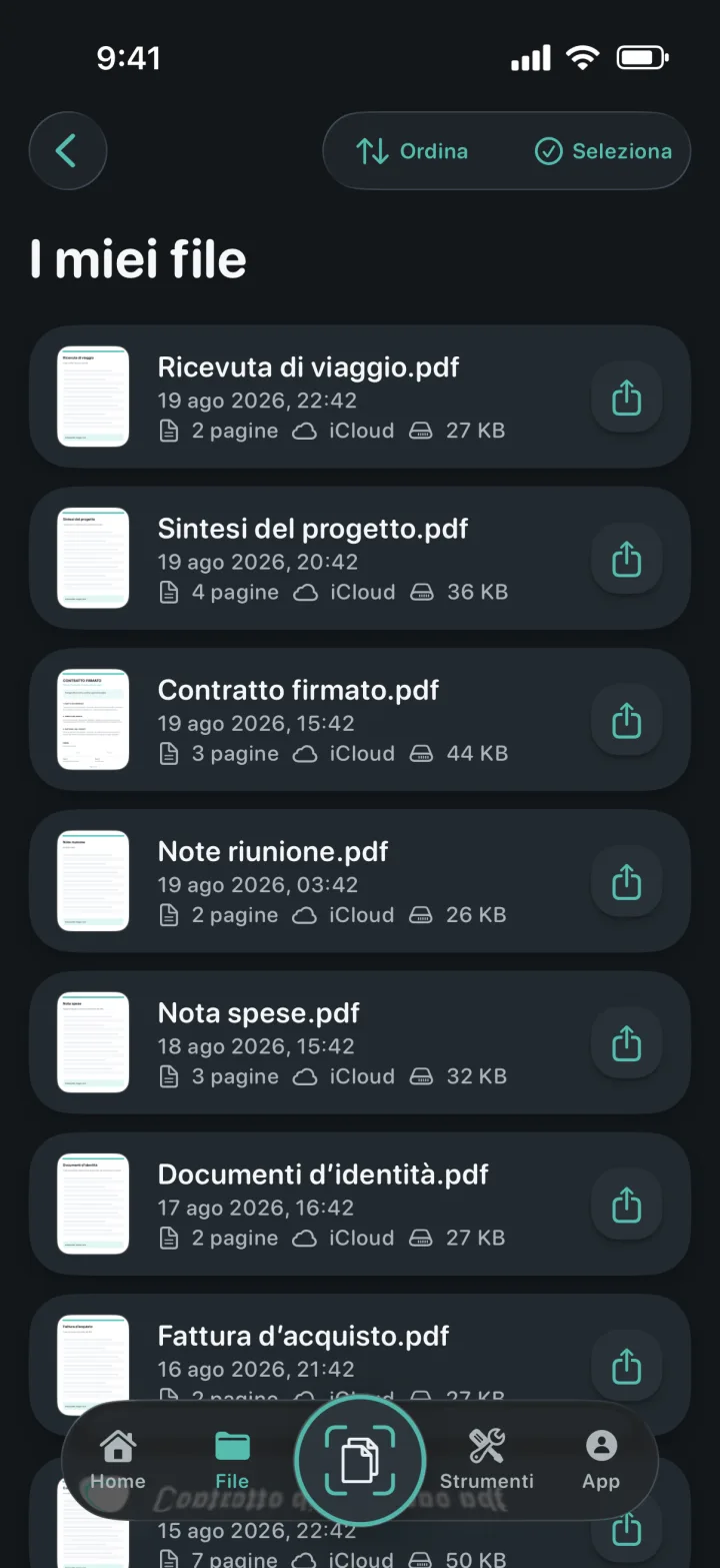 Libreria I miei file di ProScan PDF
