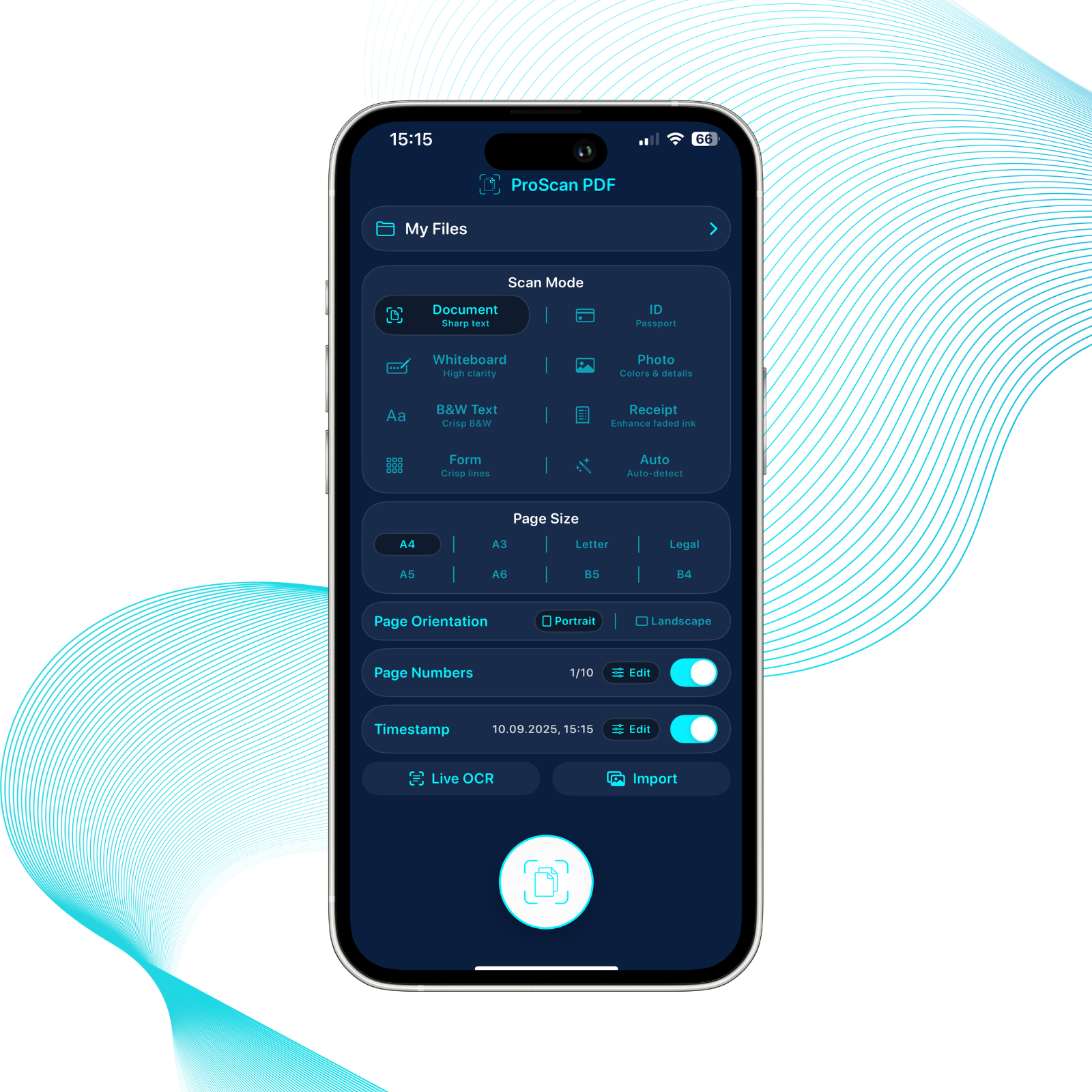 ProScan PDF scanning interface
